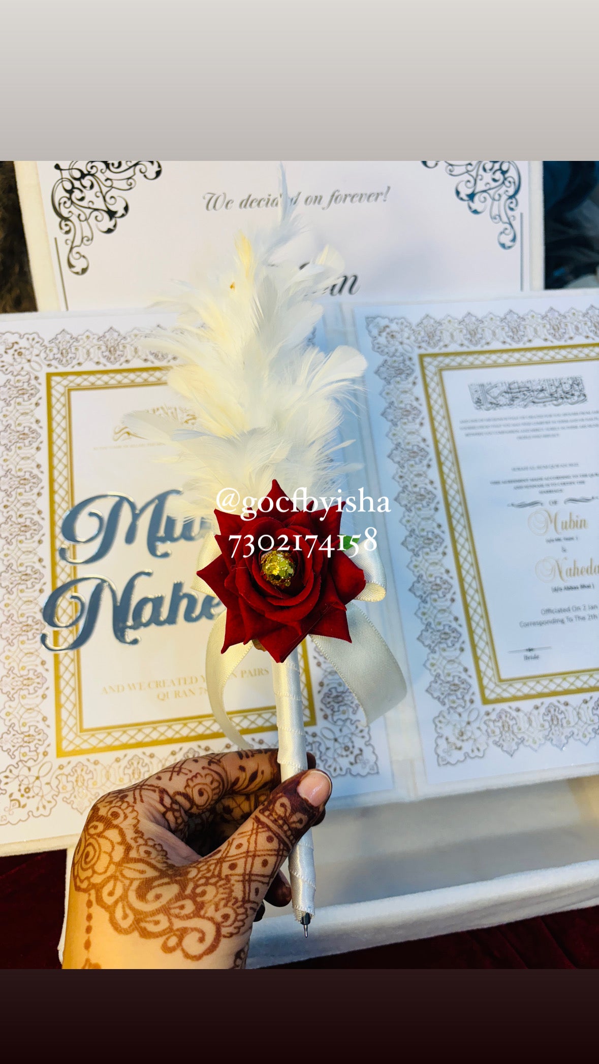 Nikah Nama and Nikkah pen combo