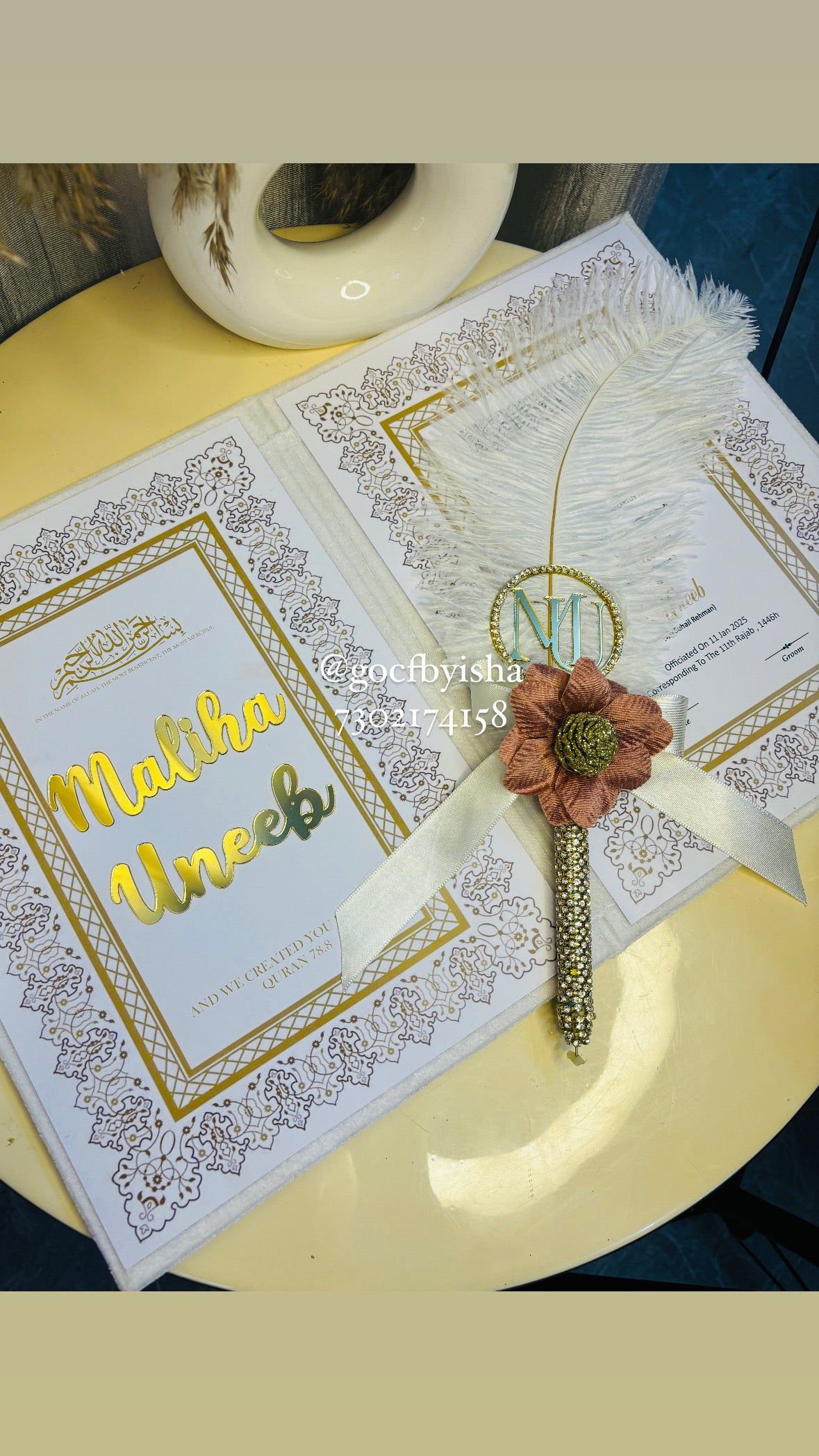 Nikah Nama and Nikkah pen combo
