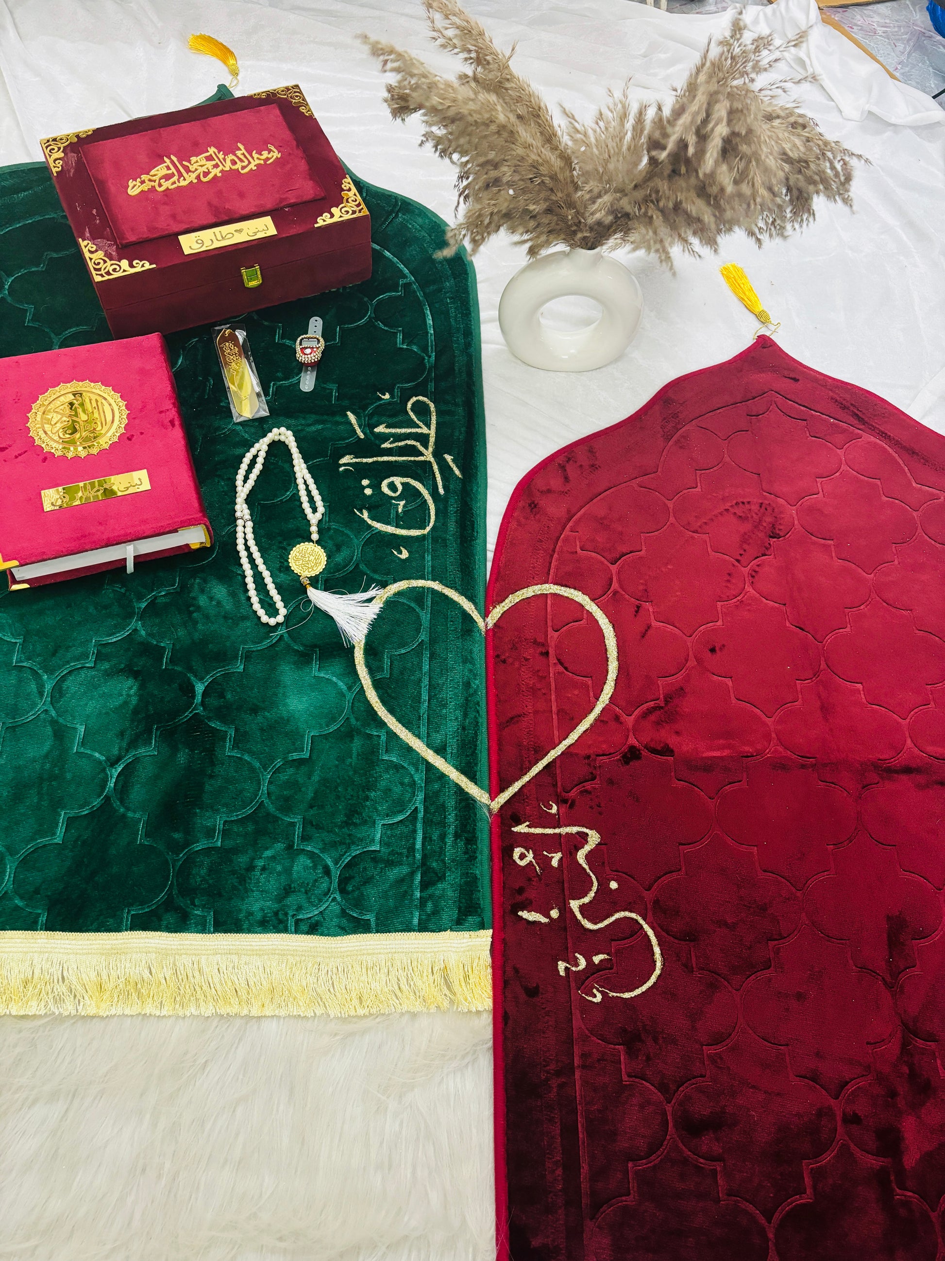 Green maroon couple quran hamper