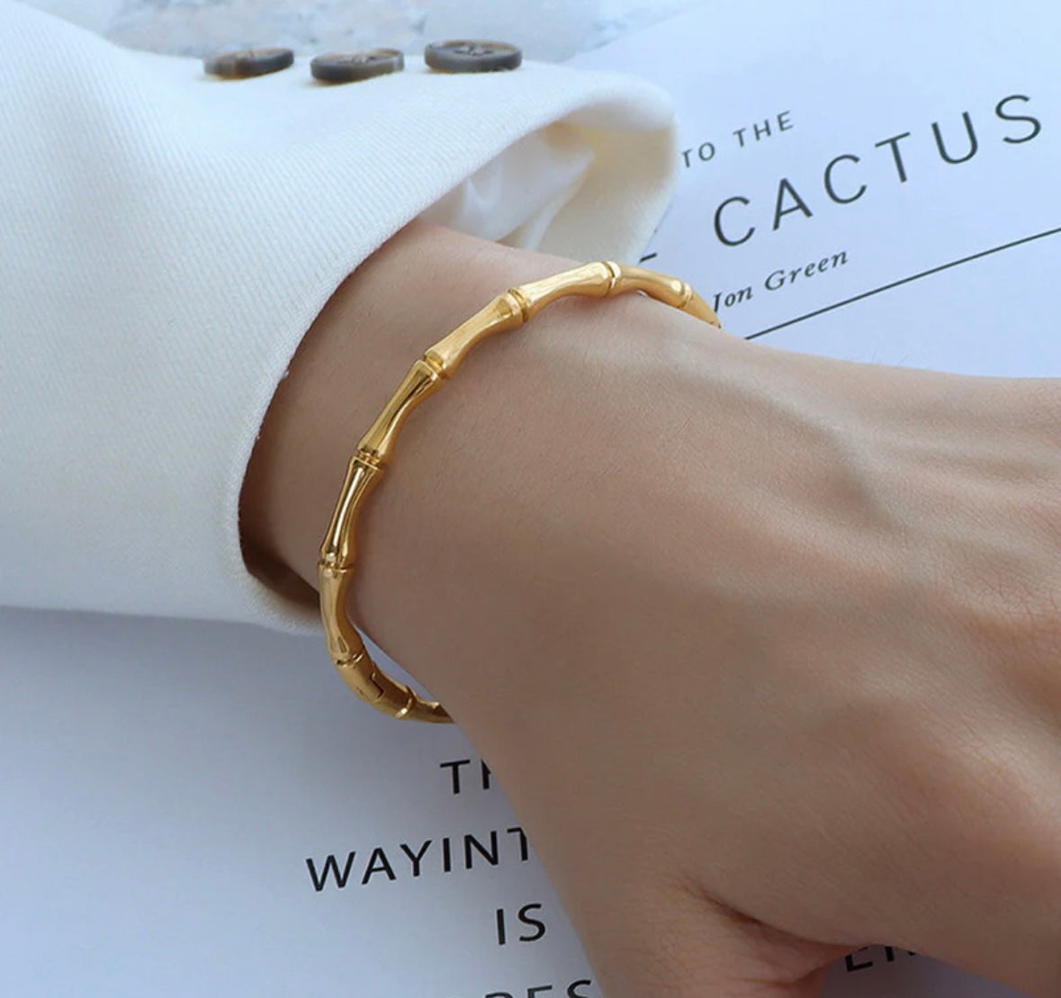 Bone bangle bracelet