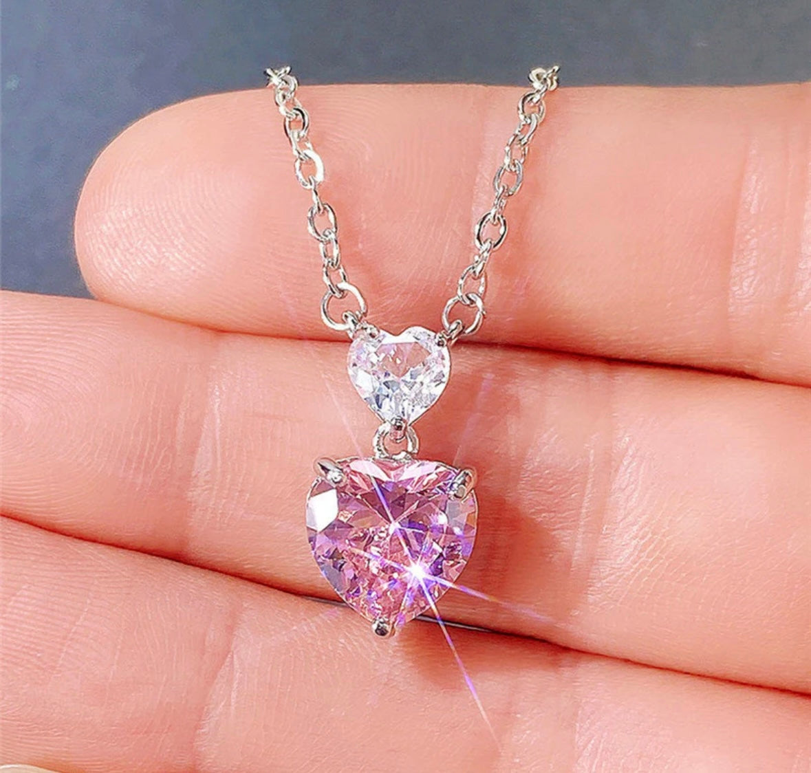 Pink heart pendant
