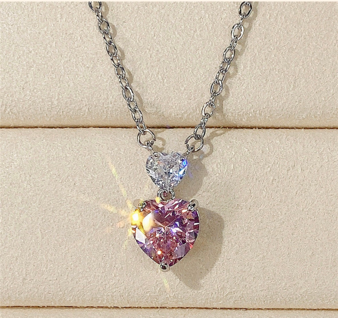 Pink heart pendant