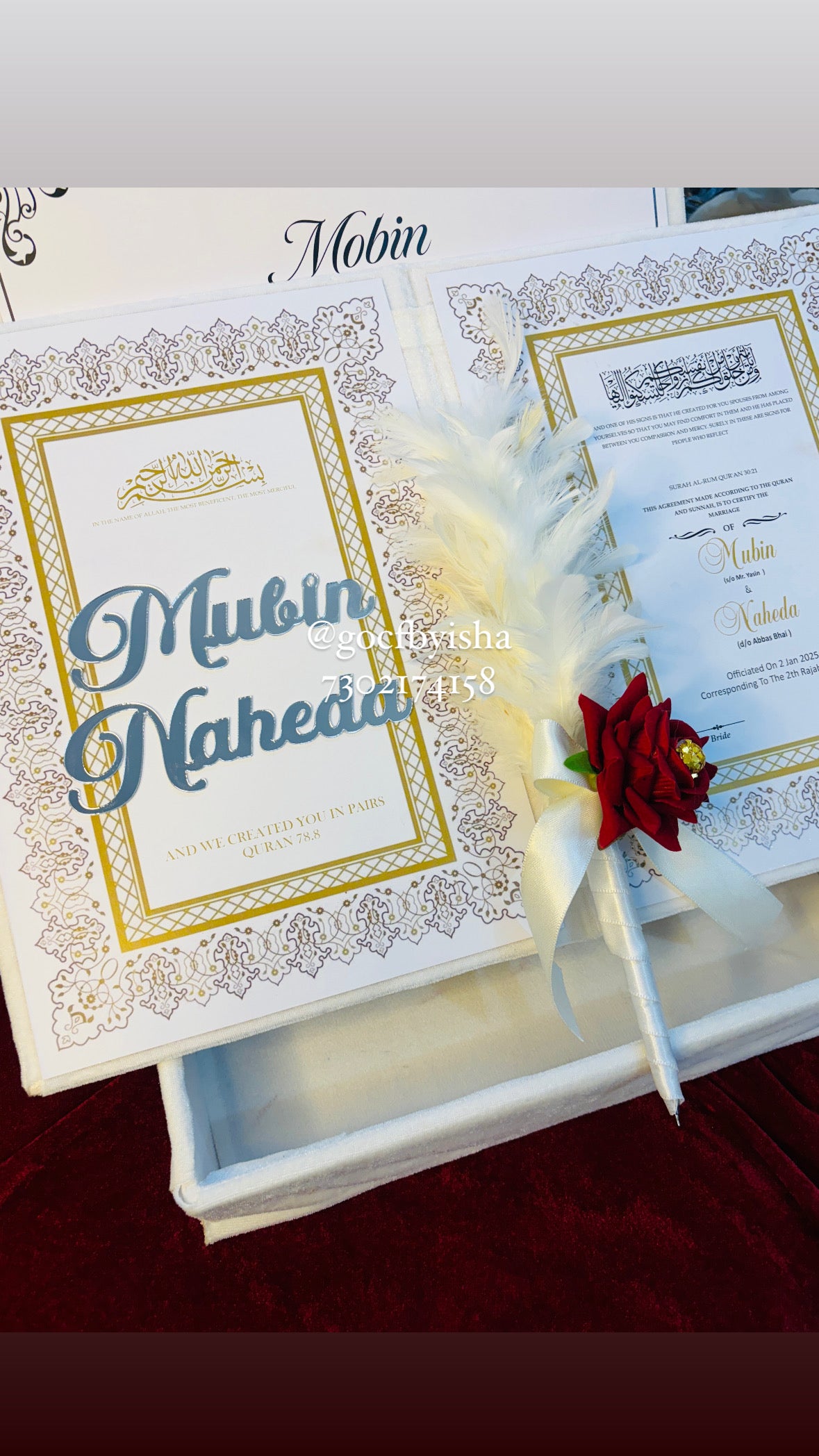 Nikah Nama and Nikkah pen combo