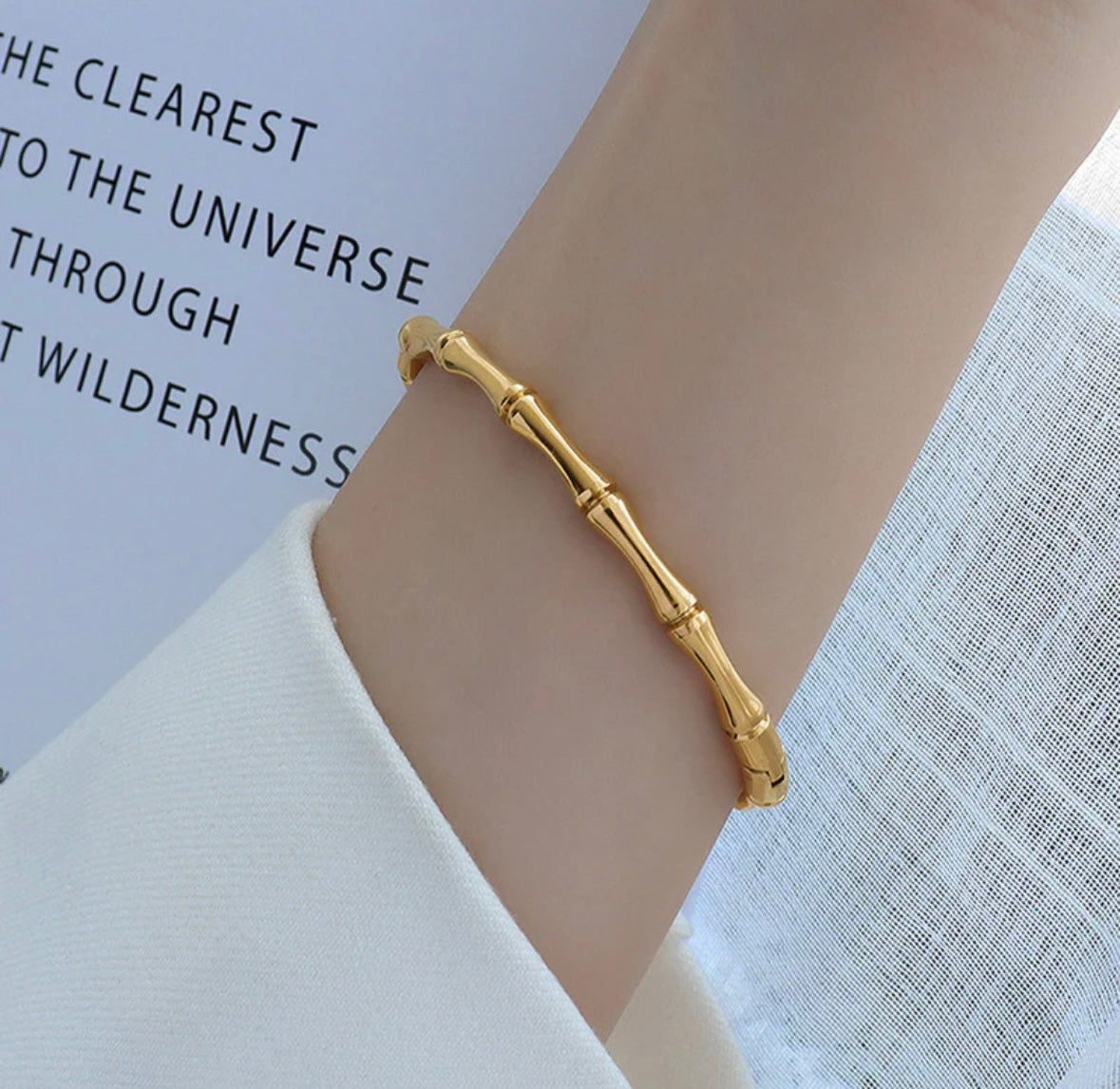 Bone bangle bracelet