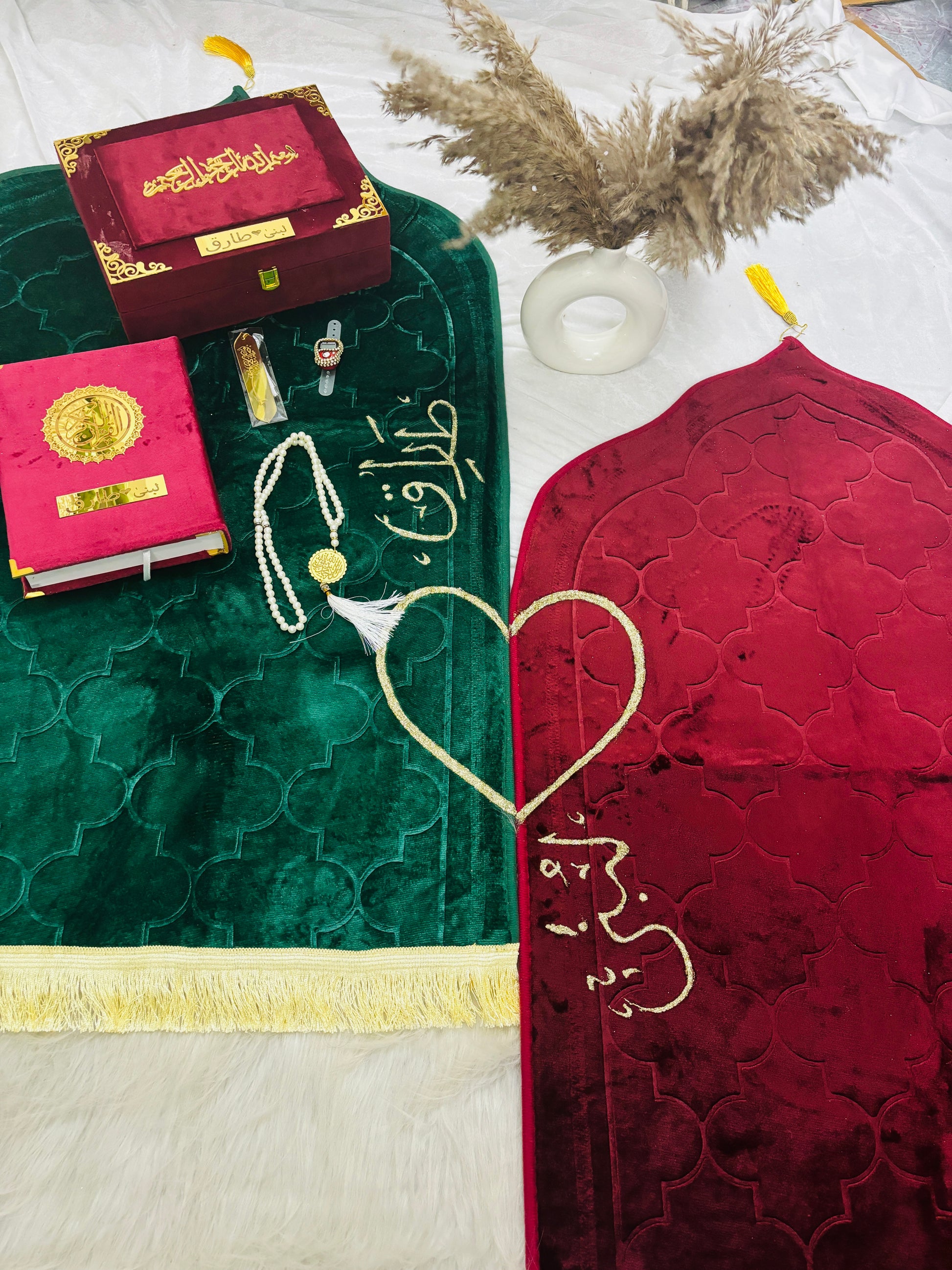 Green maroon couple quran hamper