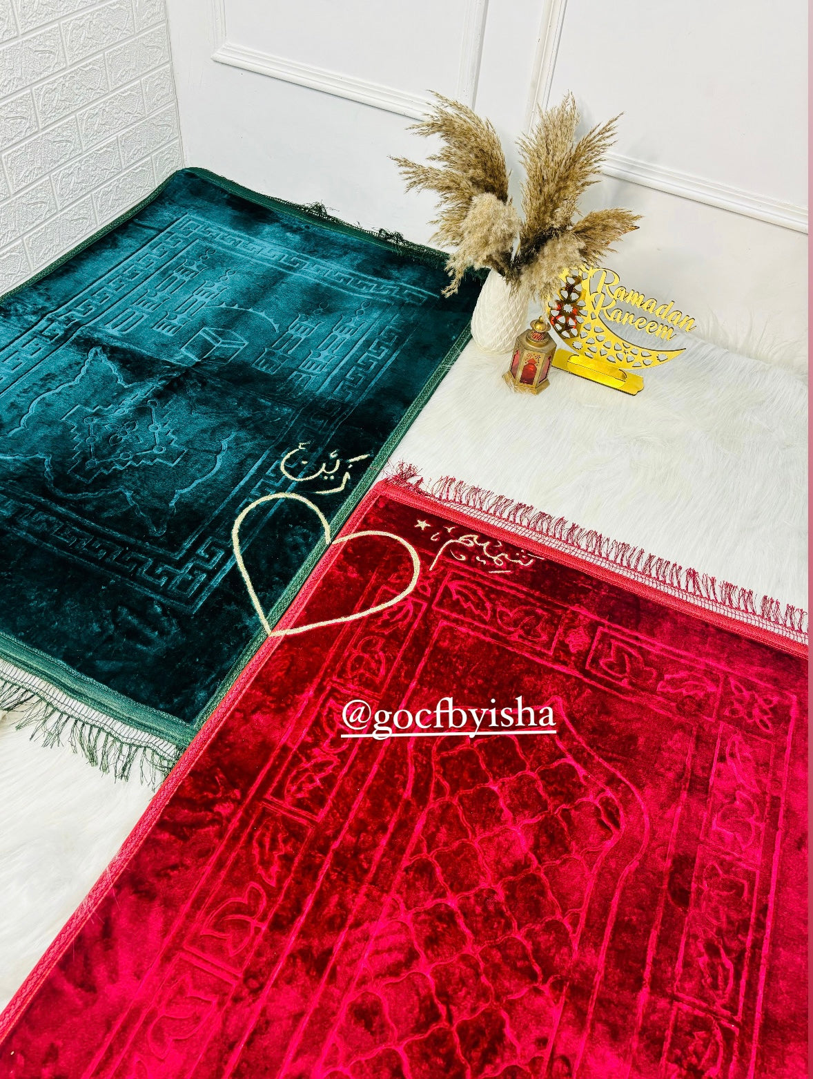 Customized couple prayer mats