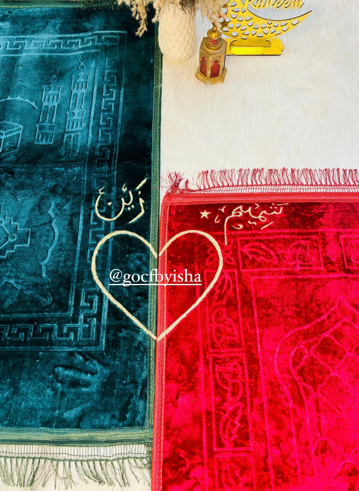 Customized couple prayer mats