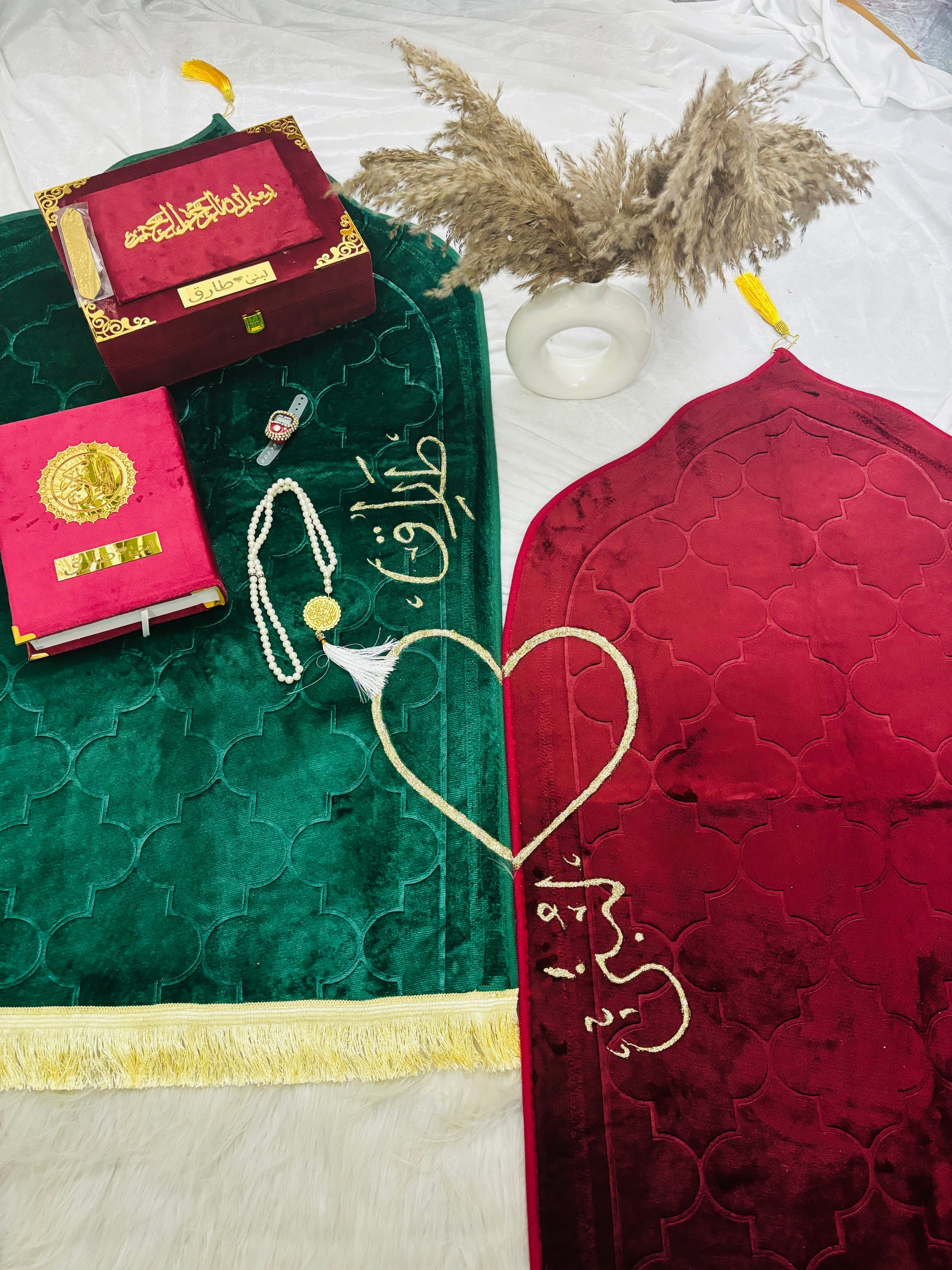 Green maroon couple quran hamper