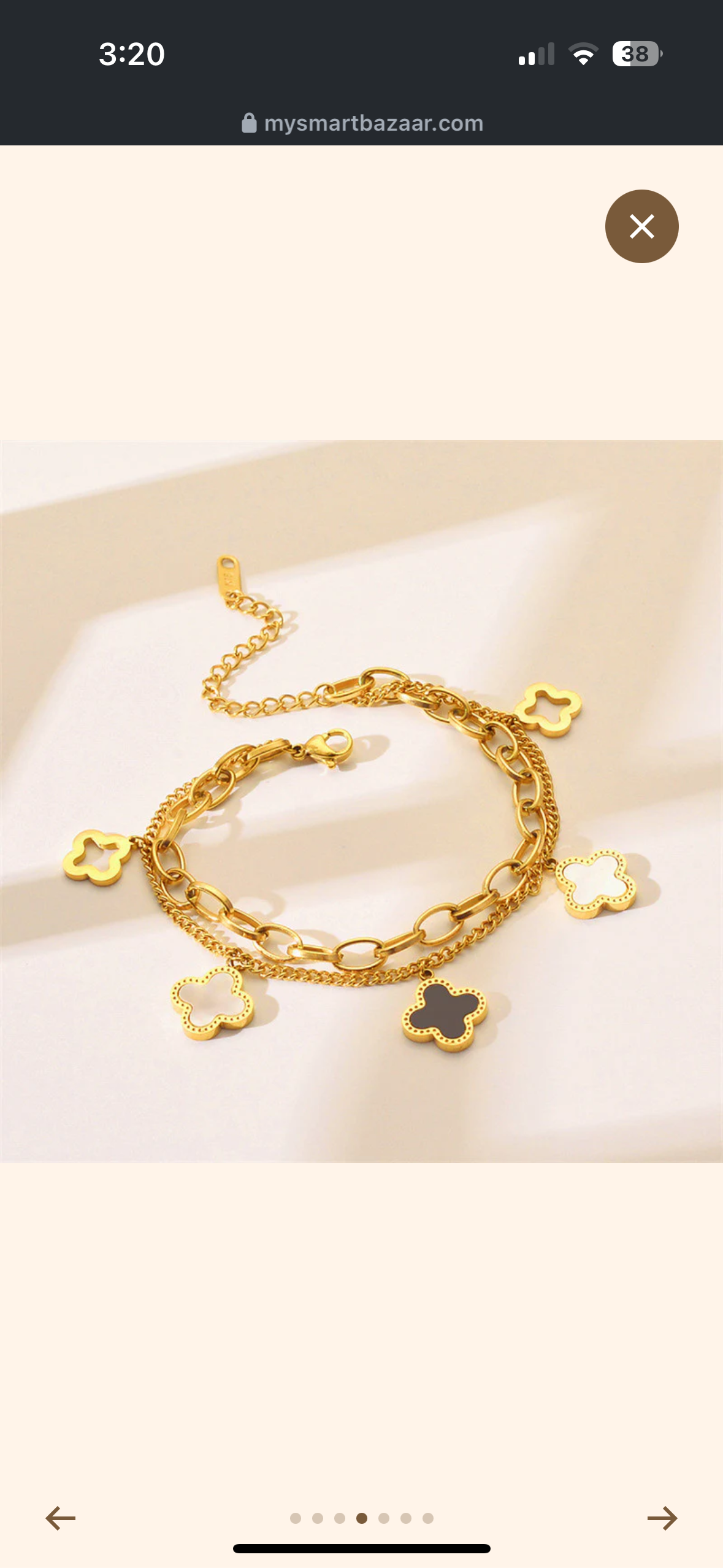 Black & White Clover Bracelet layered