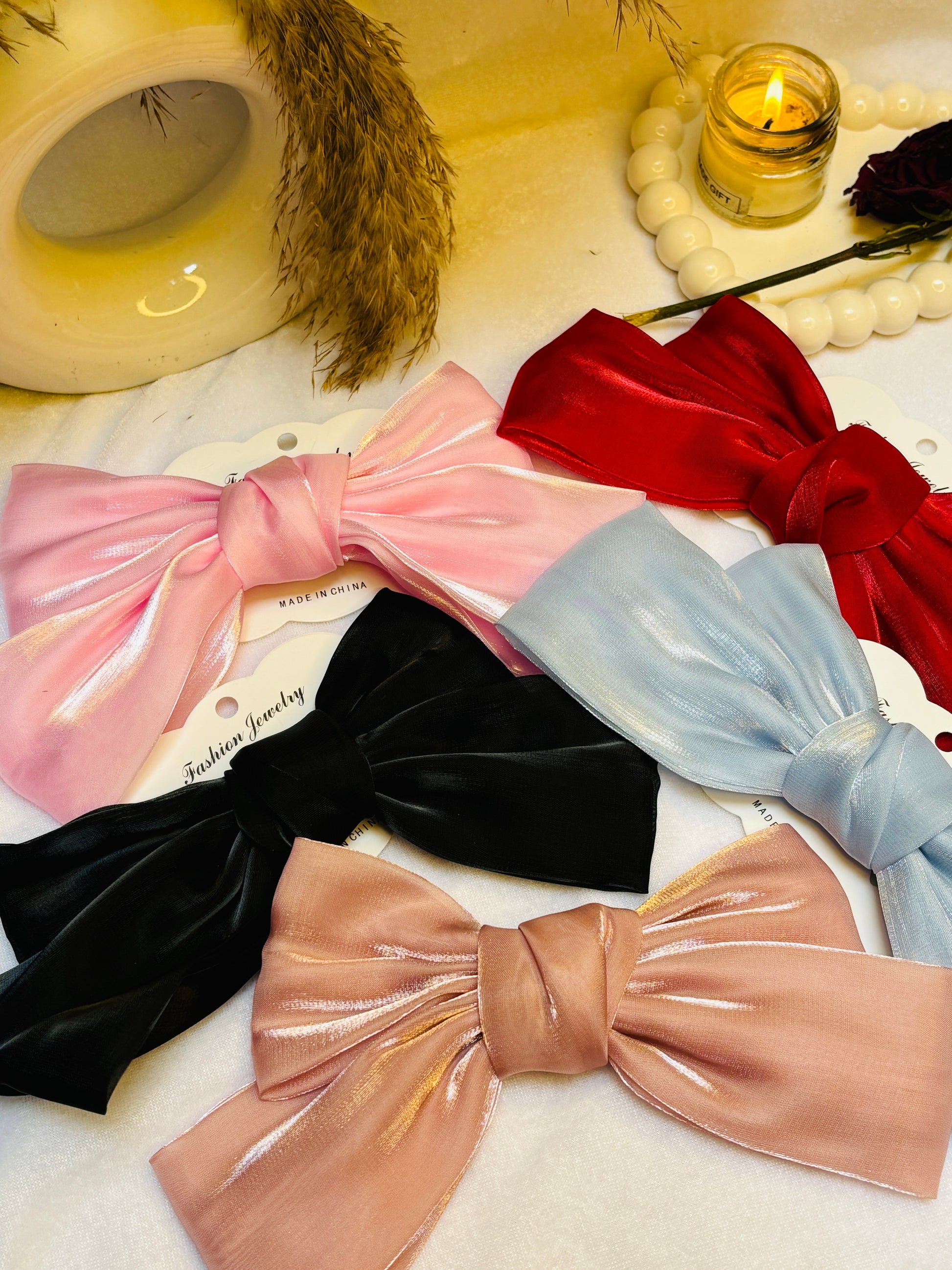 Cinnamon Girly Bow Clips